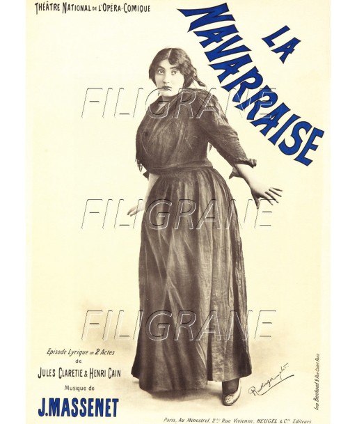 LA NAVARRAISE THEATRE Rgnh-POSTER/REPRODUCTION d1 AFFICHE VINTAGE prix