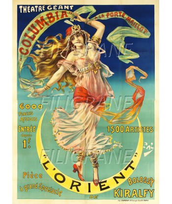 L'ORIENT THEATRE COLUMBIA Reyr-POSTER/REPRODUCTION d1 AFFICHE VINTAGE Livraison rapide