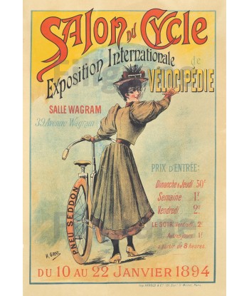 SALON CYCLES PARIS 1894 Rhln-POSTER/REPRODUCTION d1 AFFICHE VINTAGE brillant des détails fins