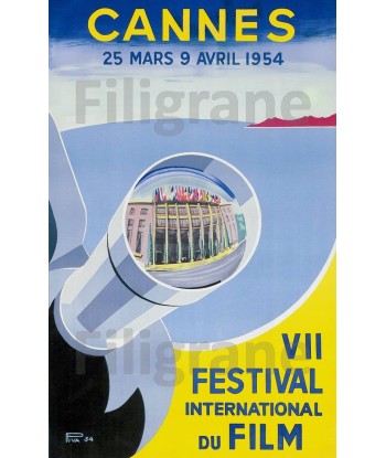 FESTIVAL de CANNES 1954 CINéMA - POSTER 60x90cm d1 AFFICHE VINTAGE pas cheres