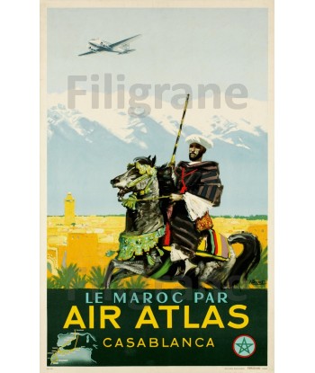 AIRLINES AIR ATLAS MAROC Rpsp-POSTER/REPRODUCTION d1 AFFICHE VINTAGE pas cher