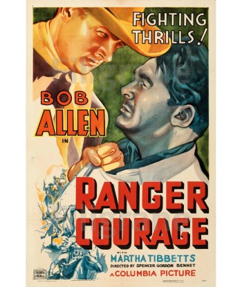 RANGER COURAGE FILM Rgld-POSTER/REPRODUCTION d1 AFFICHE VINTAGE hantent personnes