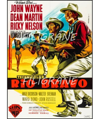 RIO BRAVO FILM Rnbq-POSTER/REPRODUCTION d1 AFFICHE VINTAGE de France