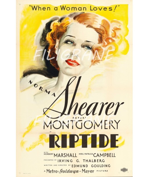 RIPTIDE FILM Rqpk-POSTER/REPRODUCTION d1 AFFICHE VINTAGE de France