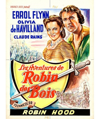 ROBIN des BOIS FILM Rrso-POSTER/REPRODUCTION d1 AFFICHE VINTAGE d'Europe débarque