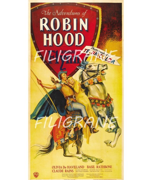 ROBIN HOOD FILM Rykz-POSTER/REPRODUCTION d1 AFFICHE VINTAGE JUSQU'A -70%! 