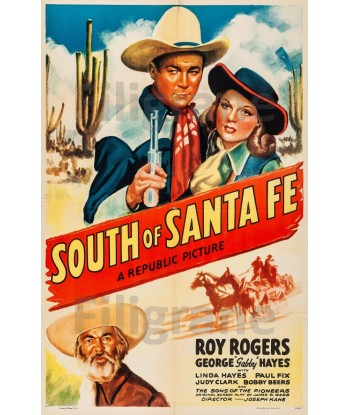 ROY ROGERS FILM SANTA FE Rkga-POSTER/REPRODUCTION d1 AFFICHE VINTAGE pas cher chine