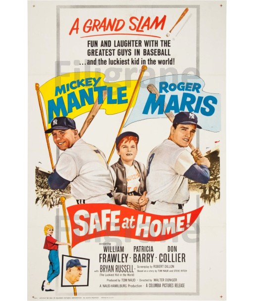 SAFE AT HOME FILM Rhat-POSTER/REPRODUCTION d1 AFFICHE VINTAGE de l' environnement