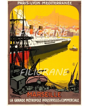 MARSEILLE PORT PAQUEBOT Rman-POSTER/REPRODUCTION d1 AFFICHE VINTAGE outlet