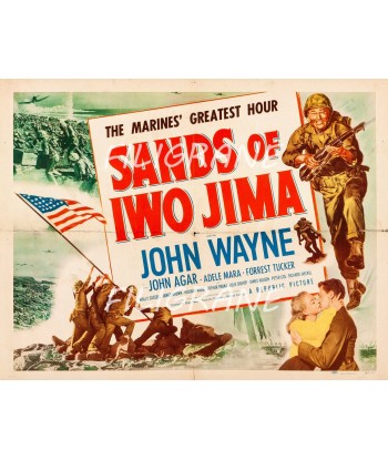 SANDS of IWO JIMA FILM Rlbb-POSTER/REPRODUCTION d1 AFFICHE VINTAGE pas cher 