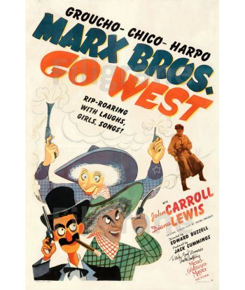 MARX BROS GO WEST FILM Rxwv-POSTER/REPRODUCTION d1 AFFICHE VINTAGE Voir les baskets