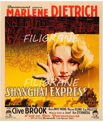 SHANGHAÏ EXPRESS FILM Rtpd-POSTER/REPRODUCTION d1 AFFICHE VINTAGE chez Cornerstreet bien 