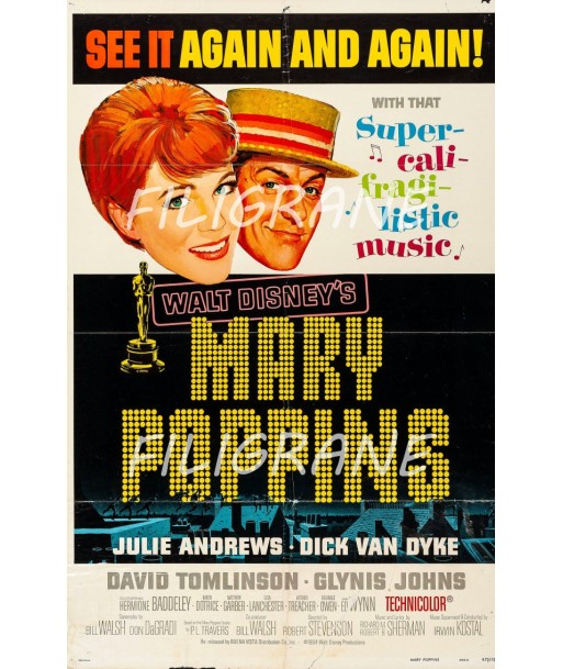 MARY POPPINS  FILM Rdbq-POSTER/REPRODUCTION d1 AFFICHE VINTAGE Toutes les collections ici