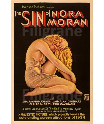 SIN of NORA MORAN FILM Rsau-POSTER/REPRODUCTION d1 AFFICHE VINTAGE plus qu'un jeu 