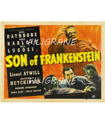 SON of FRANKENSTEIN FILM Rvxc-POSTER/REPRODUCTION d1 AFFICHE VINTAGE d'Europe débarque