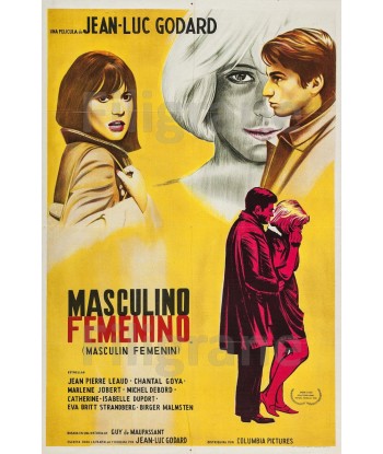 MASCULINO FEMENINO FILM Rmxh-POSTER/REPRODUCTION d1 AFFICHE VINTAGE en linge