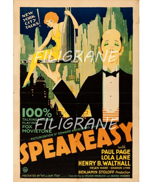 SPEAKEASY FILM Rgsf-POSTER/REPRODUCTION d1 AFFICHE VINTAGE d'Europe débarque