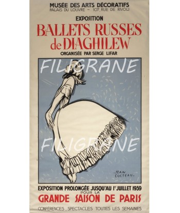 SPECTACLE BALLETS RUSSES DIAGHILEW Ryee-POSTER/REPRODUCTION d1 AFFICHE VINTAGE Venez acheter