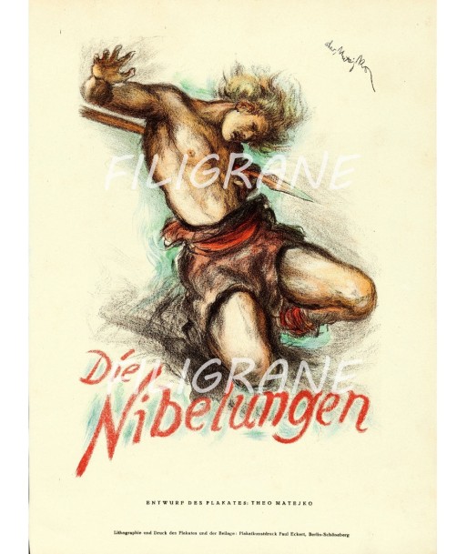 SPECTACLE DIE NIBELUNGEN Rmtc-POSTER/REPRODUCTION d1 AFFICHE VINTAGE Pour