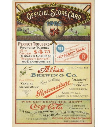 SPORT BASE-BALL 1902 Rmry-POSTER/REPRODUCTION d1 AFFICHE VINTAGE Faites des économies