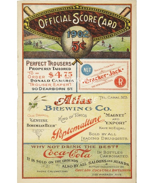 SPORT BASE-BALL 1902 Rmry-POSTER/REPRODUCTION d1 AFFICHE VINTAGE Faites des économies