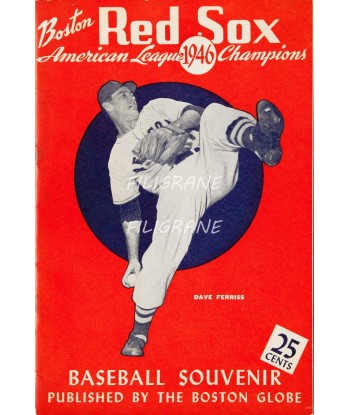 SPORT BASE-BALL RED SOX 1946 Rham-POSTER/REPRODUCTION d1 AFFICHE VINTAGE en ligne