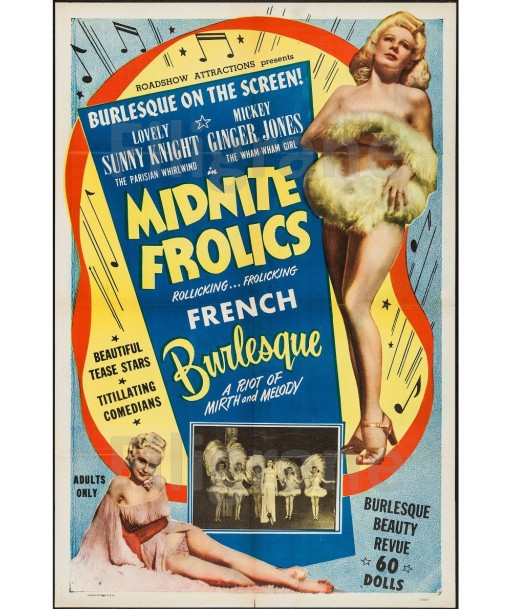 MIDNITE FROLICS CABARET Rach-POSTER/REPRODUCTION d1 AFFICHE VINTAGE Découvrez la collection