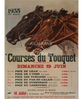 SPORT COURSES TOUQUET 1935 Rwym-POSTER/REPRODUCTION d1 AFFICHE VINTAGE Venez découvrir notre 