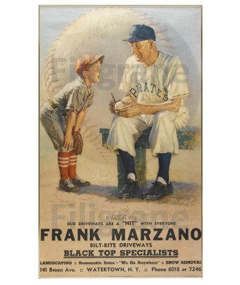 SPORT FRANK MARZANO BASE BALL Rthc-POSTER/REPRODUCTION d1 AFFICHE VINTAGE Venez acheter