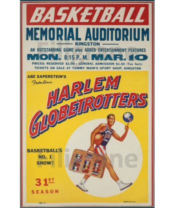 SPORT HARLEM GLOBETROTTERS Rzvq-POSTER/REPRODUCTION d1 AFFICHE VINTAGE de l' environnement