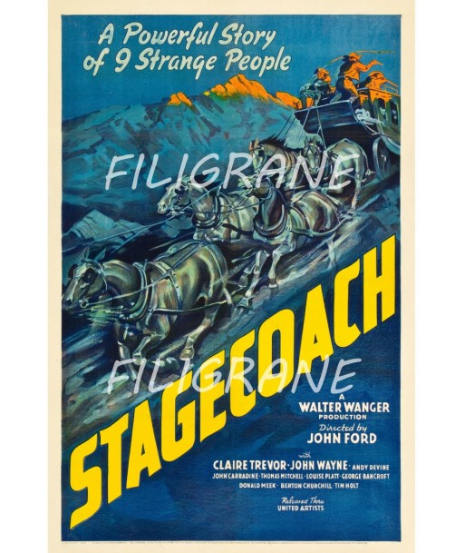 STAGECOACH FILM Rcxf-POSTER/REPRODUCTION d1 AFFICHE VINTAGE Comment ça marche