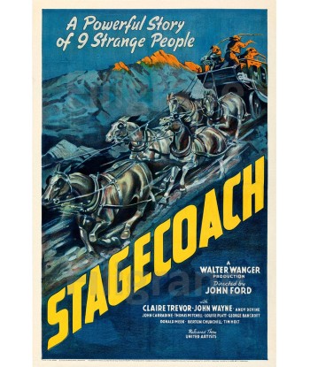 STAGECOACH FILM Rfri-POSTER/REPRODUCTION d1 AFFICHE VINTAGE sur le site 