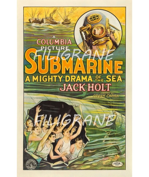 SUBMARINE FILM Rxwy-POSTER/REPRODUCTION d1 AFFICHE VINTAGE pas cheres