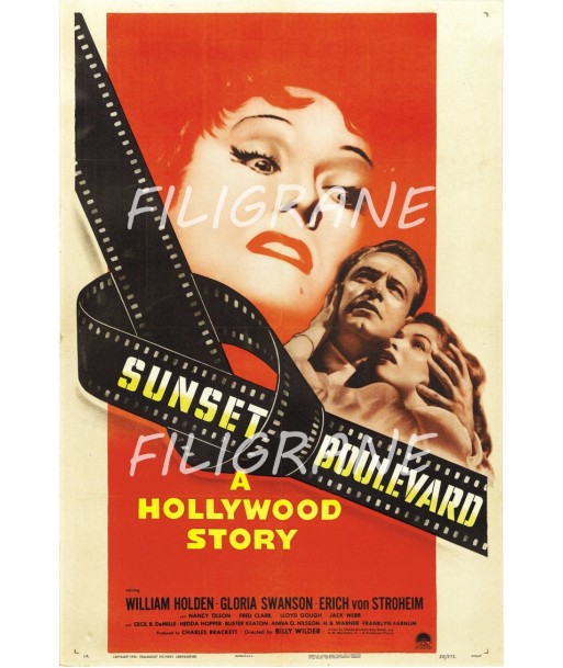 SUNSET BOULEVARD FILM Rfbg-POSTER/REPRODUCTION d1 AFFICHE VINTAGE Jusqu'à 80% De Réduction