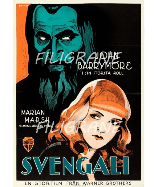 SVENGALI FILM Rmpf-POSTER/REPRODUCTION d1 AFFICHE VINTAGE ou a consommer sur place