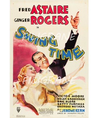 SWING TIME FILM Rxwe-POSTER/REPRODUCTION d1 AFFICHE VINTAGE de votre