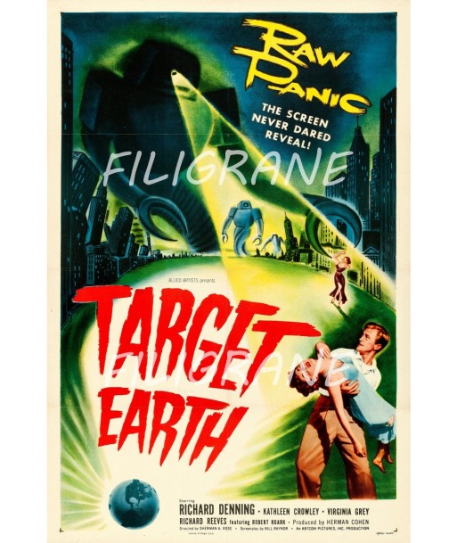 TARGET EARTH FILM Reau-POSTER/REPRODUCTION d1 AFFICHE VINTAGE français