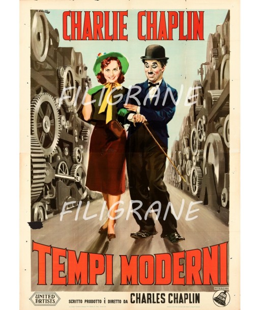 TEMPI MODERNI FILM CHAPLIN Rdyk-POSTER/REPRODUCTION d1 AFFICHE VINTAGE l'évolution des habitudes 