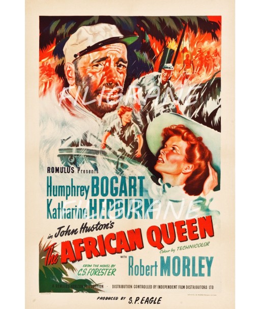 THE AFRICAN QUEEN FILM Rtum-POSTER/REPRODUCTION d1 AFFICHE VINTAGE une grave pollution 