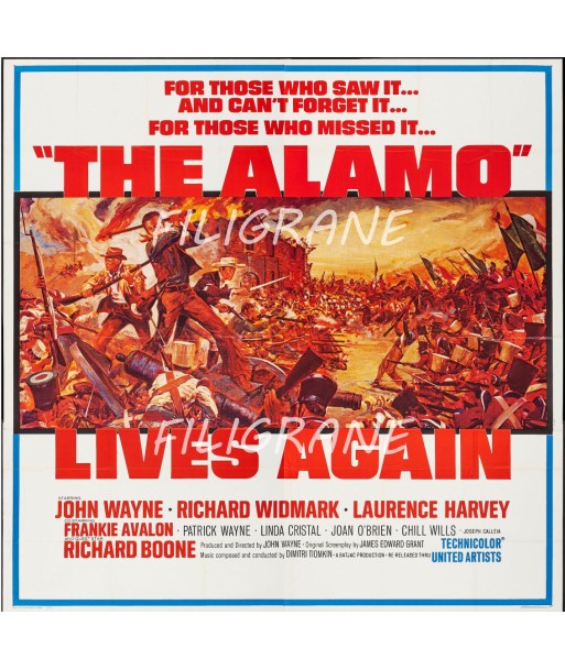 THE ALAMO LIVES AGAIN FILM Rvup-POSTER/REPRODUCTION d1 AFFICHE VINTAGE du meilleur 