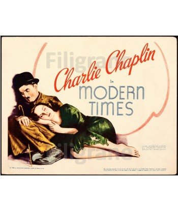 MODERN TIMES FILM CHAPLIN Rppl-POSTER/REPRODUCTION d1 AFFICHE VINTAGE pas cher