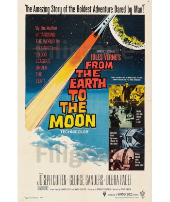 THE EARTH to the MOON FILM Rrpv-POSTER/REPRODUCTION d1 AFFICHE VINTAGE soldes