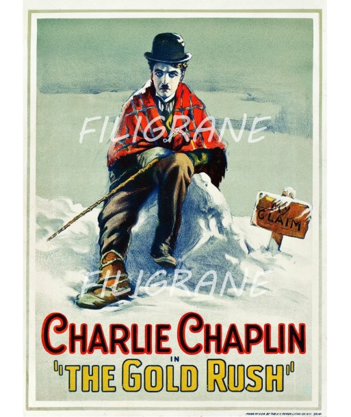 THE GOLD RUSH FILM CHAPLIN Rseh-POSTER/REPRODUCTION d1 AFFICHE VINTAGE à prix réduit toute l'année