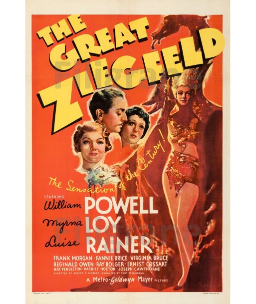 THE GREAT ZIEGFELD FILM Rgxn-POSTER/REPRODUCTION d1 AFFICHE VINTAGE livraison et retour toujours gratuits