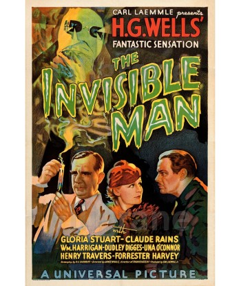 THE INVISIBLE MAN FILM Raqh-POSTER/REPRODUCTION d1 AFFICHE VINTAGE Profitez des Offres !