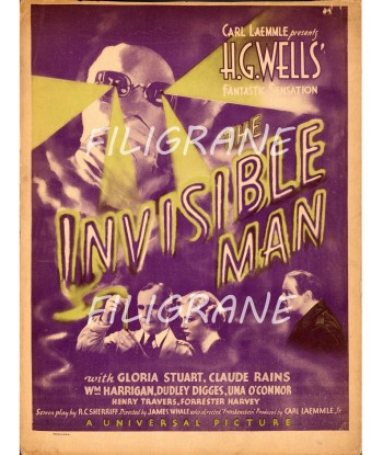 THE INVISIBLE MAN FILM Rhqt-POSTER/REPRODUCTION d1 AFFICHE VINTAGE ouvre sa boutique