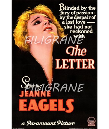 THE LETTER FILM J. EAGELS Rhpu-POSTER/REPRODUCTION d1 AFFICHE VINTAGE des créatures d'habitude