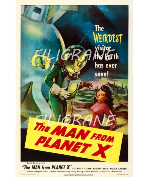 THE MAN from PLANET X FILM Rjjf-POSTER/REPRODUCTION d1 AFFICHE VINTAGE français