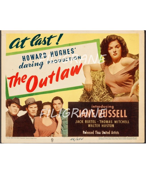 THE OUTLAW FILM Rfdh-POSTER/REPRODUCTION d1 AFFICHE VINTAGE en ligne