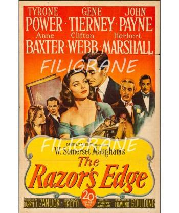 THE RAZOR'S EDGE FILM Rmld-POSTER/REPRODUCTION d1 AFFICHE VINTAGE Faites des économies